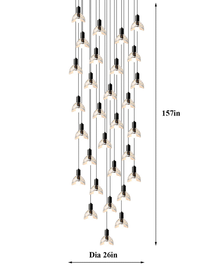 SYCEE Black Stair Chandelier Modern