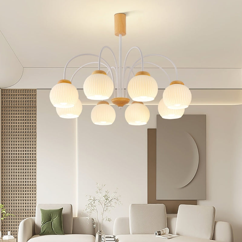 DALIA Wood Glass Design Timeless Elegance Chandelier