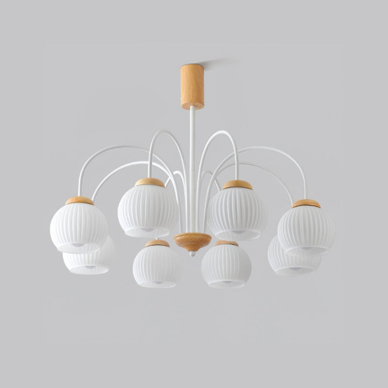 DALIA Wood Glass Design Timeless Elegance Chandelier