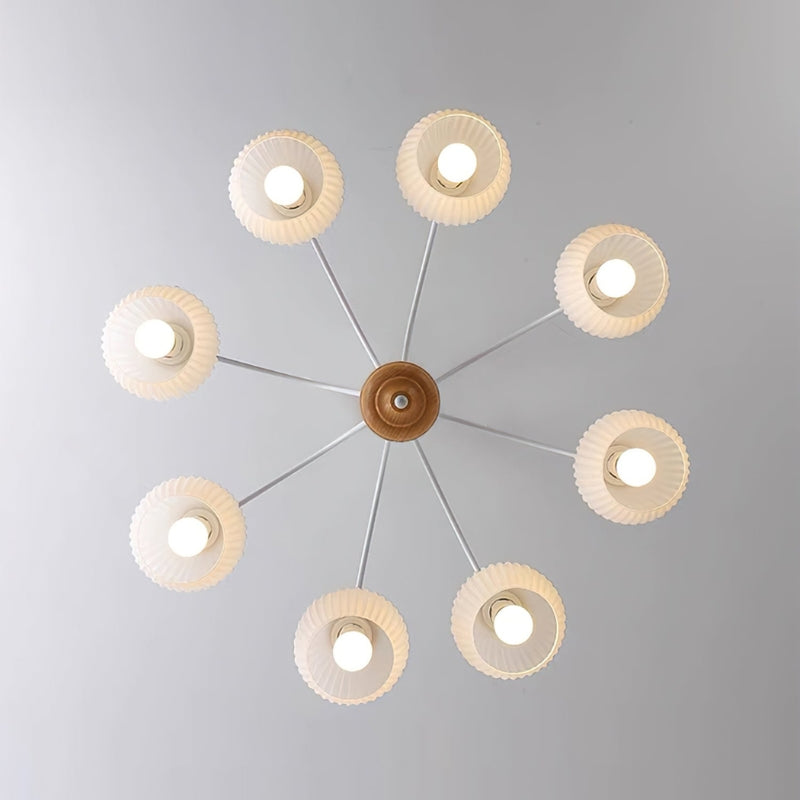 DALIA Wood Glass Design Timeless Elegance Chandelier