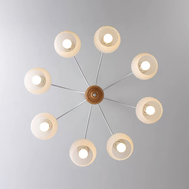 DALIA Wood Glass Design Timeless Elegance Chandelier