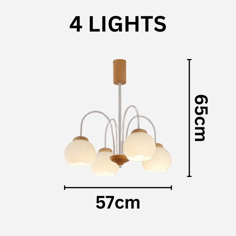 DALIA Wood Glass Design Timeless Elegance Chandelier