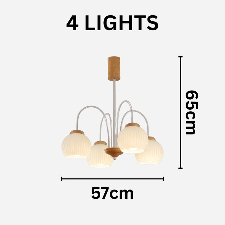 DALIA Wood Glass Design Timeless Elegance Chandelier