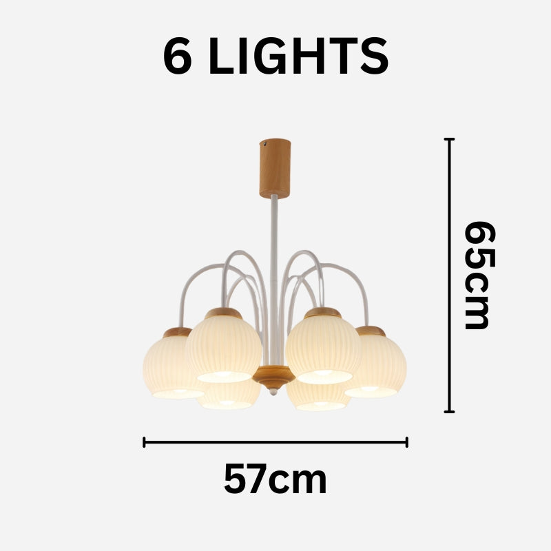 DALIA Wood Glass Design Timeless Elegance Chandelier