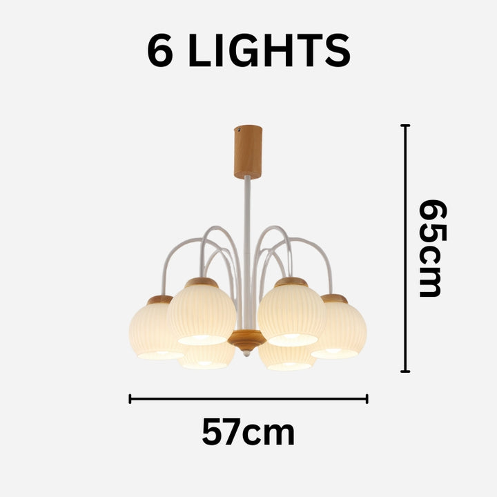 DALIA Wood Glass Design Timeless Elegance Chandelier