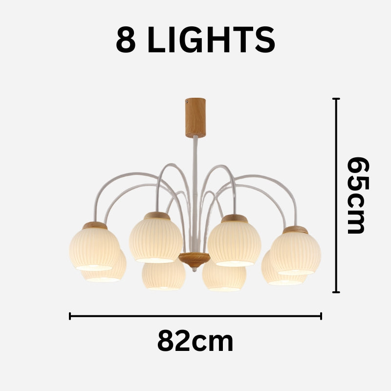 DALIA Wood Glass Design Timeless Elegance Chandelier
