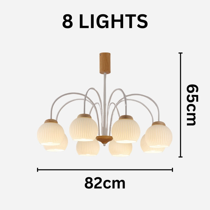 DALIA Wood Glass Design Timeless Elegance Chandelier