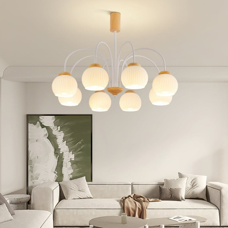 DALIA Wood Glass Design Timeless Elegance Chandelier