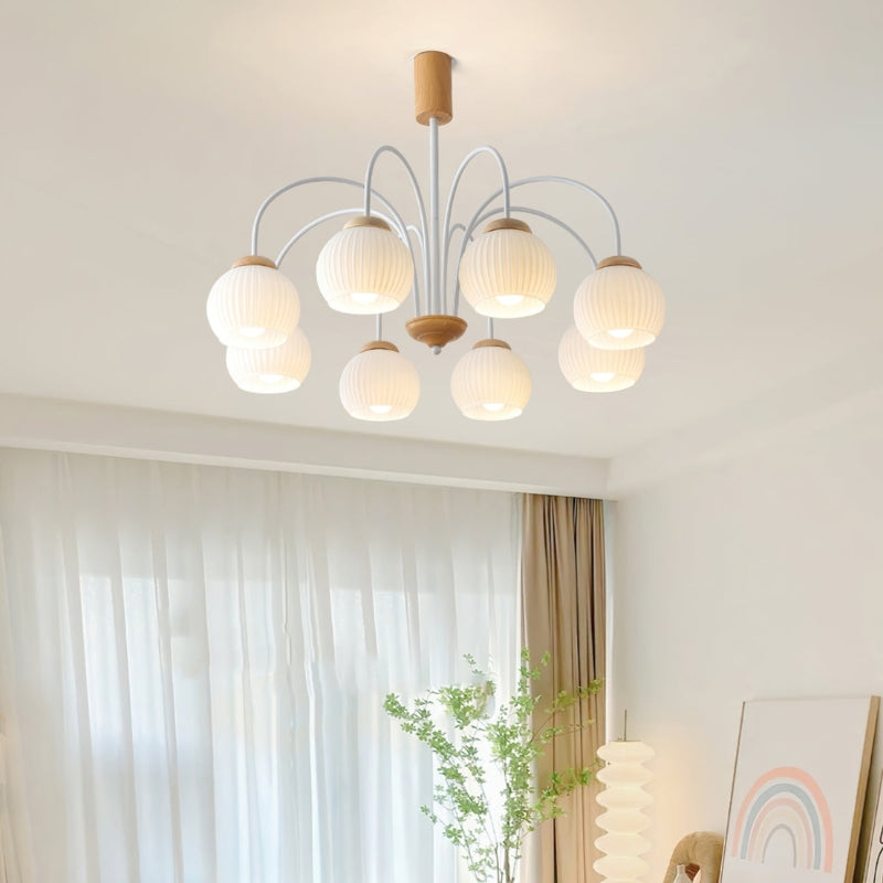 DALIA Wood Glass Design Timeless Elegance Chandelier