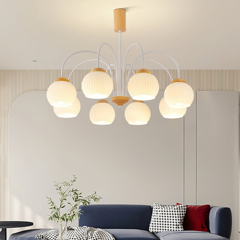 DALIA Wood Glass Design Timeless Elegance Chandelier