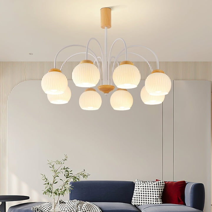 DALIA Wood Glass Design Timeless Elegance Chandelier