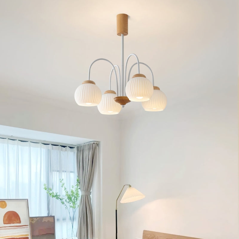 DALIA Wood Glass Design Timeless Elegance Chandelier