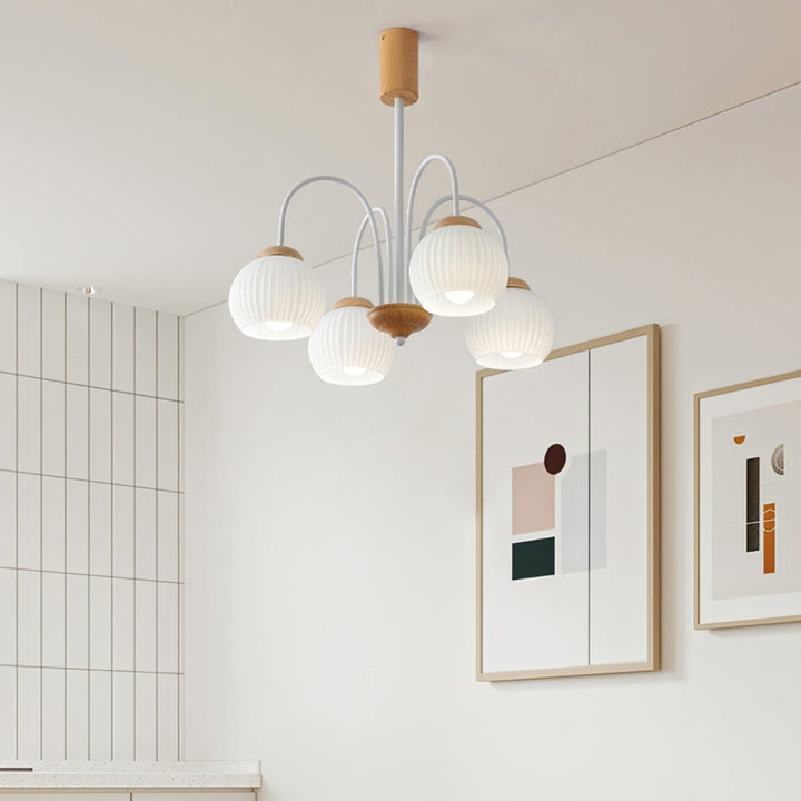 DALIA Wood Glass Design Timeless Elegance Chandelier