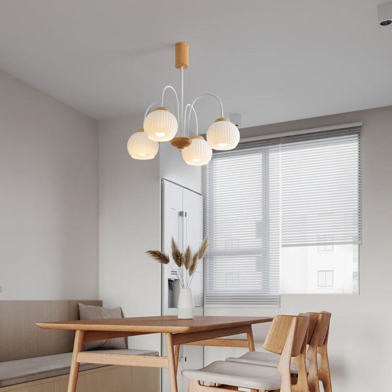 DALIA Wood Glass Design Timeless Elegance Chandelier