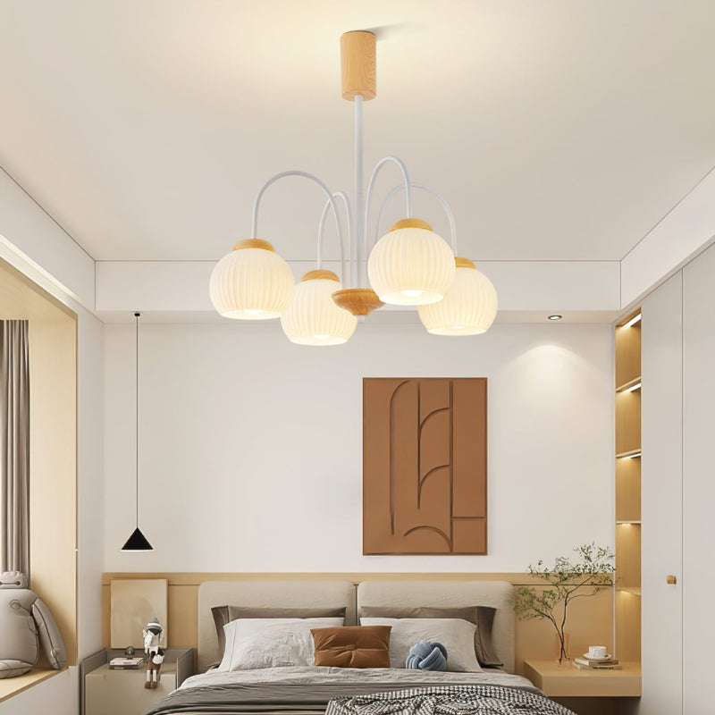 DALIA Wood Glass Design Timeless Elegance Chandelier