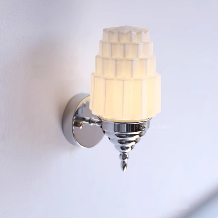 FAITH Glass Chrome Finish Tiered Shade Vintage Wall Light