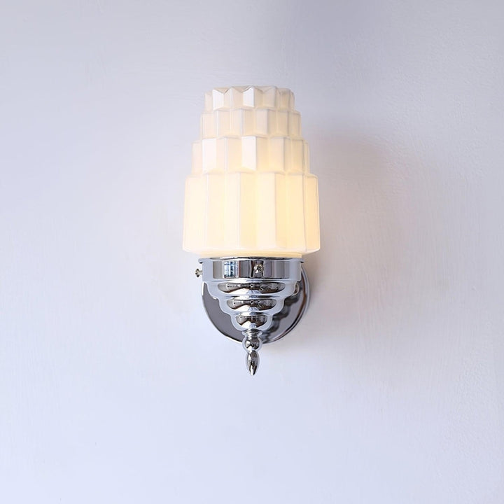 FAITH Glass Chrome Finish Tiered Shade Vintage Wall Light
