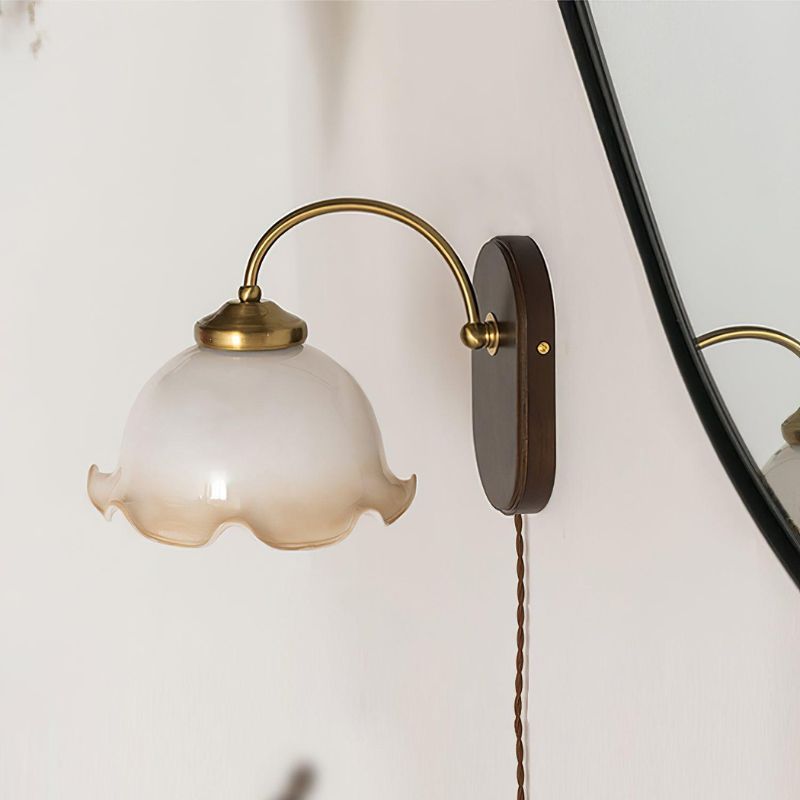 GWEN Glass Vintage Stye Flower Wall Lamp