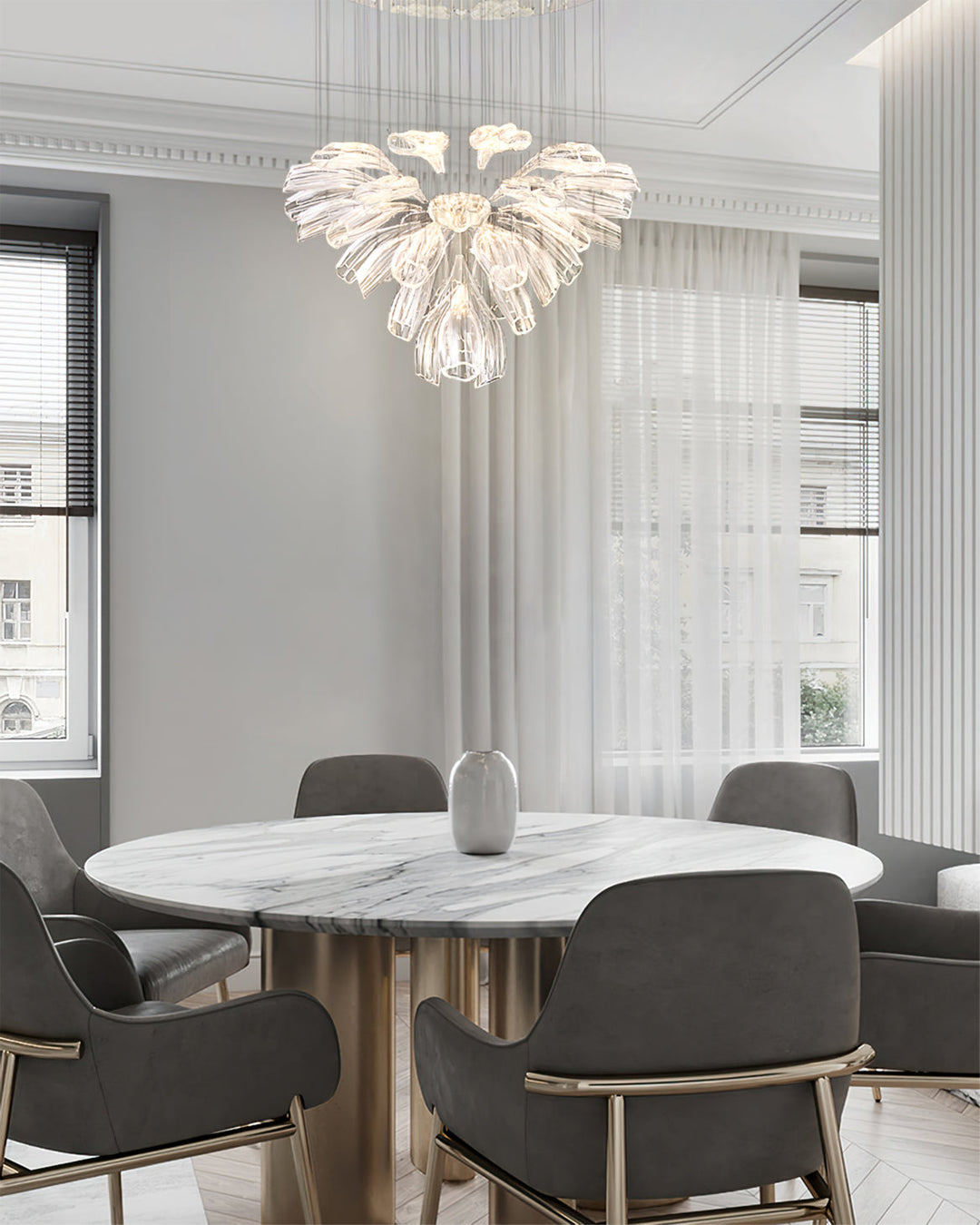 FLOWERS Down Glass Chandelier Modern