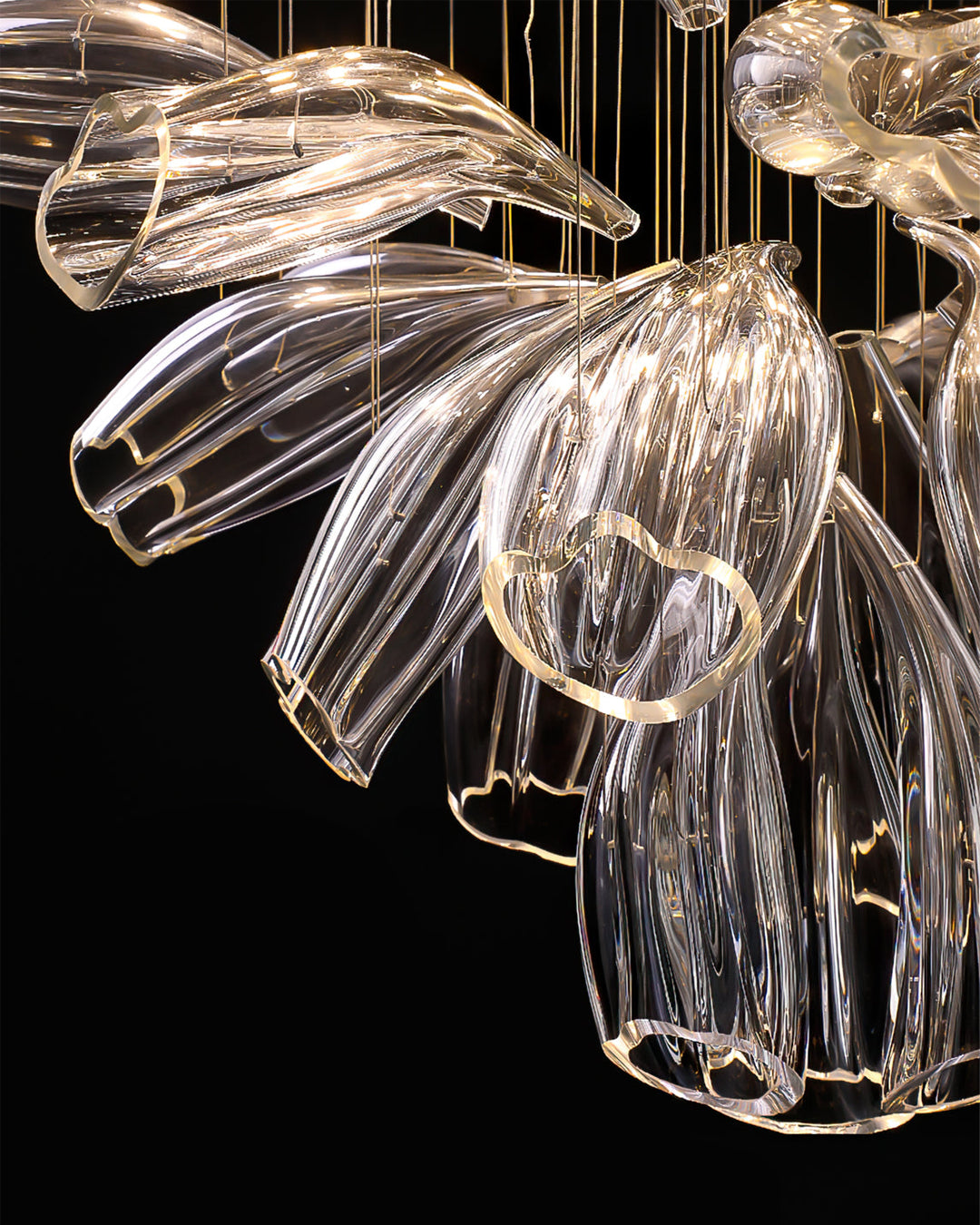FLOWERS Down Glass Chandelier Modern