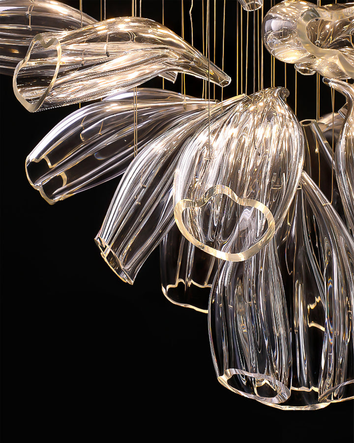 FLOWERS Down Glass Chandelier Modern