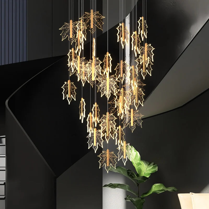 MAPLE Leaves Stair Chandelier Modern