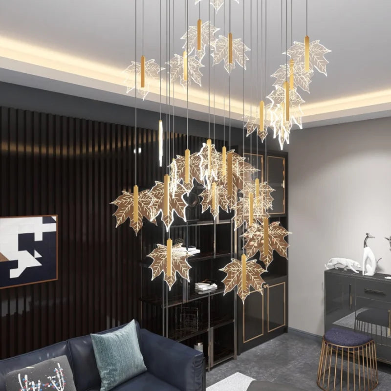 MAPLE Leaves Stair Chandelier Modern