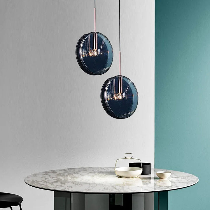 CIRC Blue Glass Pendant Light