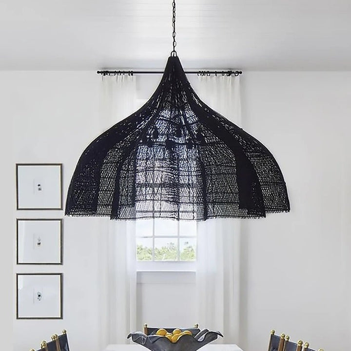 MALIA Handmade Natural Weave Rattan Pendant Lighting Fixture for Dining Rooms & Living Spaces