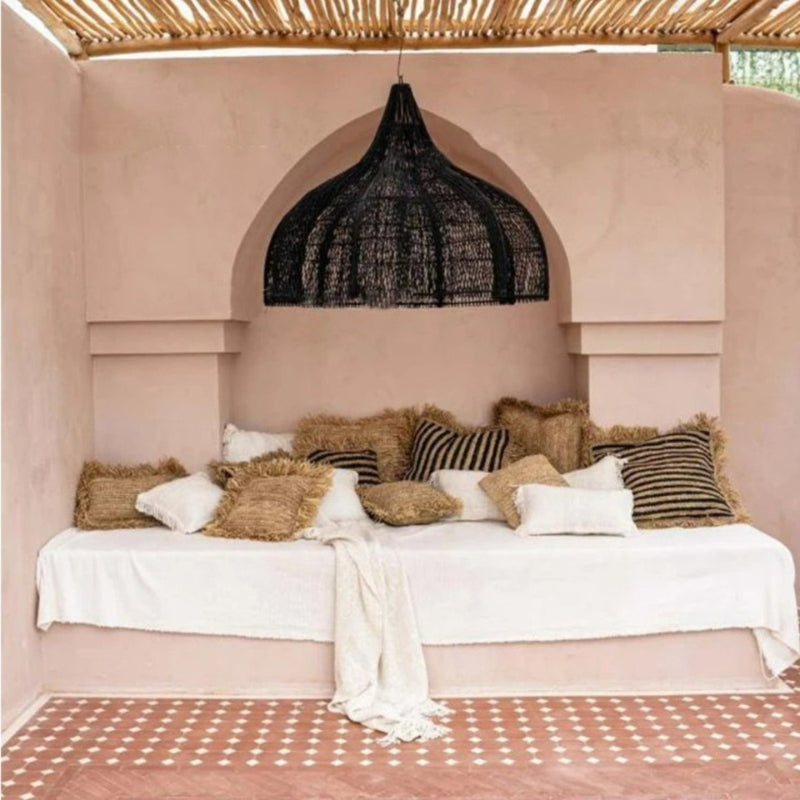 MALIA Handmade Natural Weave Rattan Pendant Lighting Fixture for Dining Rooms & Living Spaces