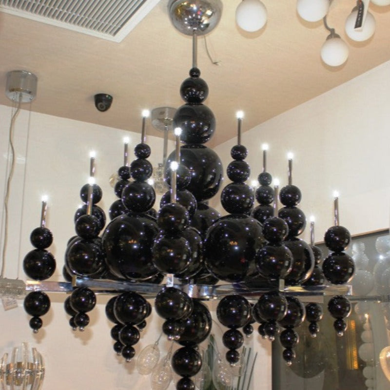 ARI Black Glass Chandelier Modern