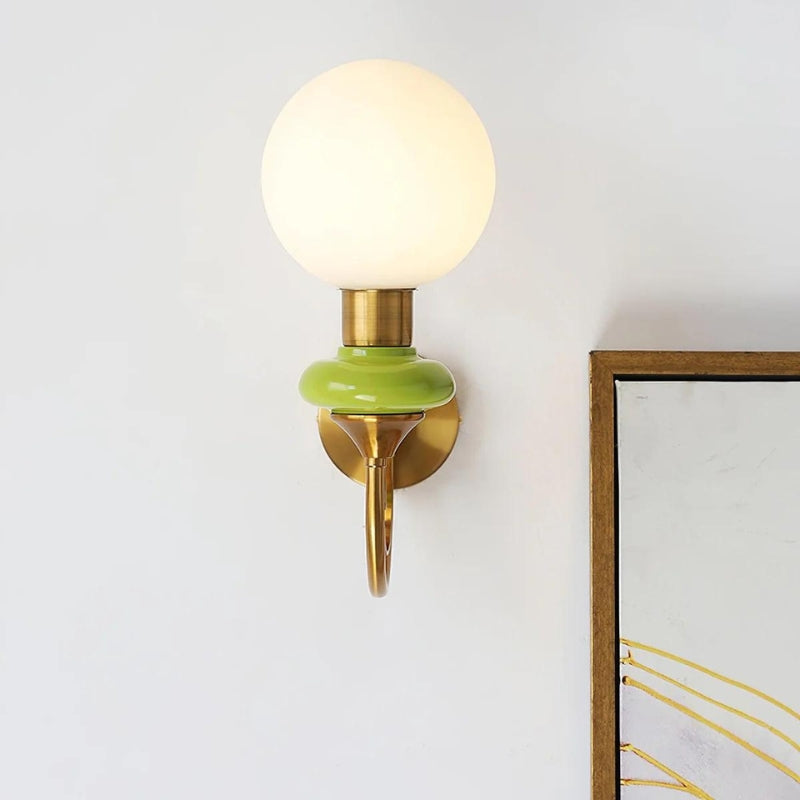 INDY Golden Onyx Iron Glass Wall Lamp