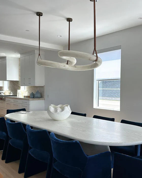 WITERAL Alabaster Chandelier Modern for Dining Room