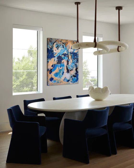 WITERAL Alabaster Chandelier Modern for Dining Room