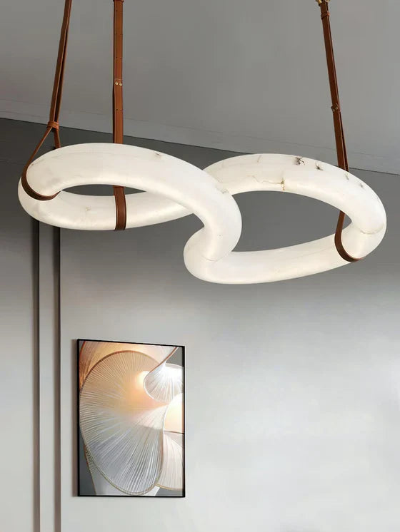 WITERAL Alabaster Chandelier Modern for Dining Room