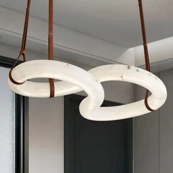 WITERAL Alabaster Chandelier Modern for Dining Room