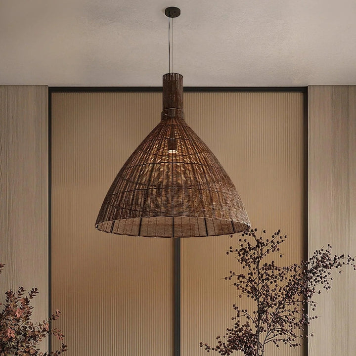 KYLA Natural Hanging Modern Living Spaces Rattan Pendant Light