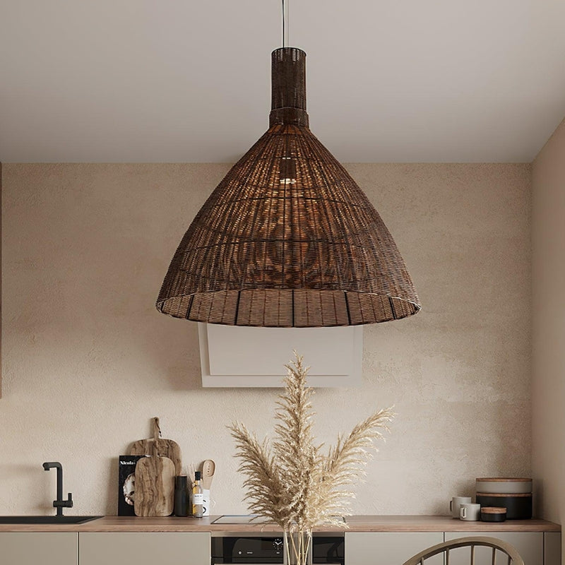 KYLA Natural Hanging Modern Living Spaces Rattan Pendant Light