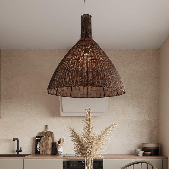 KYLA Natural Hanging Modern Living Spaces Rattan Pendant Light
