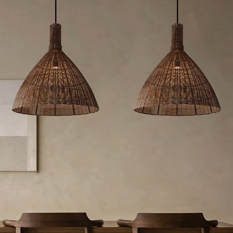 KYLA Natural Hanging Modern Living Spaces Rattan Pendant Light