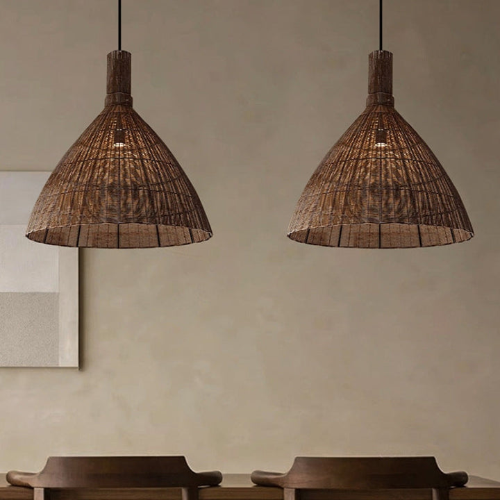 KYLA Natural Hanging Modern Living Spaces Rattan Pendant Light