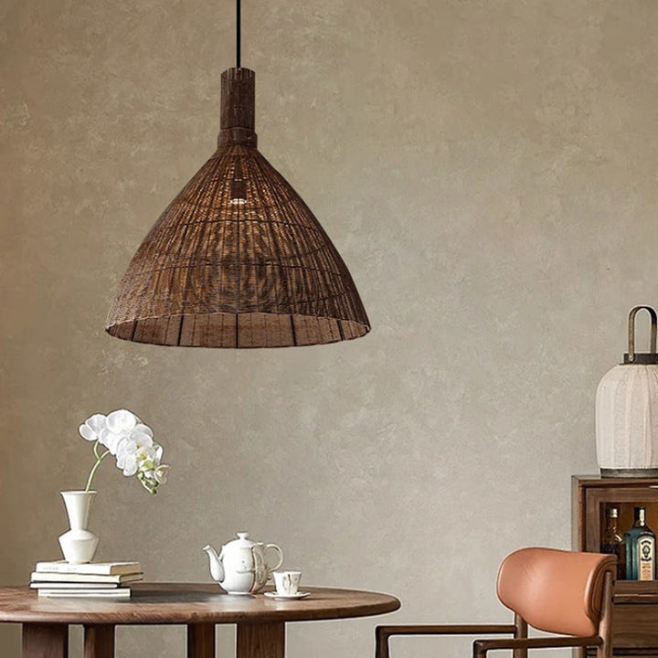 KYLA Natural Hanging Modern Living Spaces Rattan Pendant Light