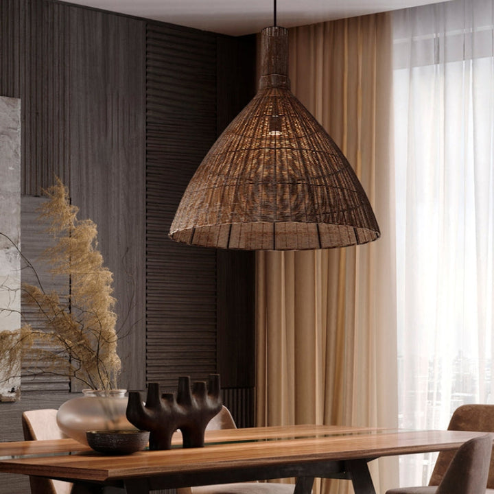 KYLA Natural Hanging Modern Living Spaces Rattan Pendant Light