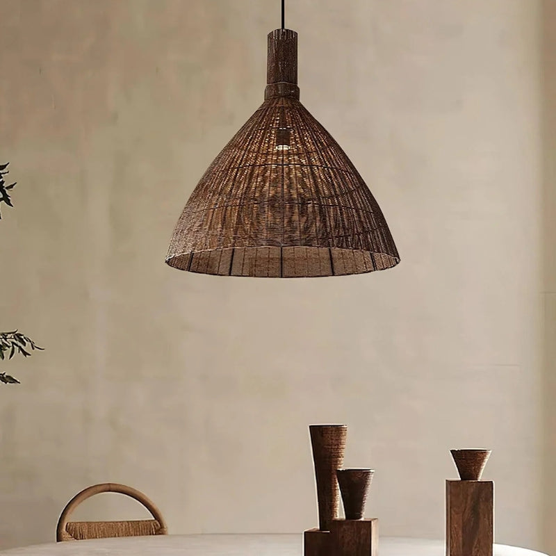 KYLA Natural Hanging Modern Living Spaces Rattan Pendant Light