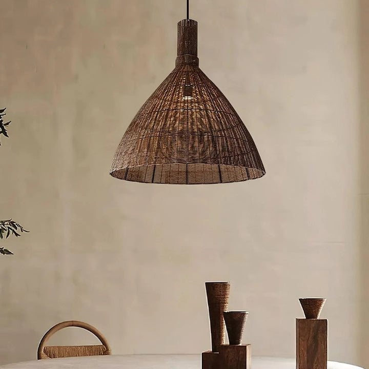KYLA Natural Hanging Modern Living Spaces Rattan Pendant Light