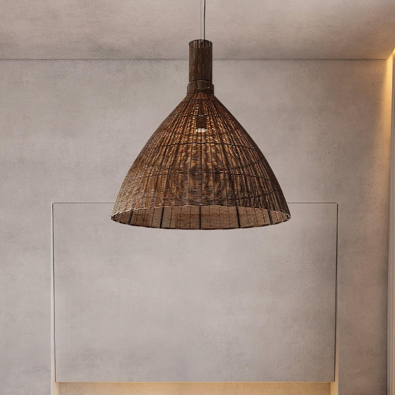 KYLA Natural Hanging Modern Living Spaces Rattan Pendant Light