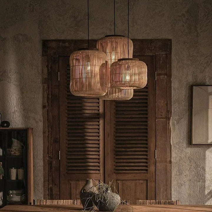 KYRA Rattan Elegance for Bedroom Dining Room Pendant Light