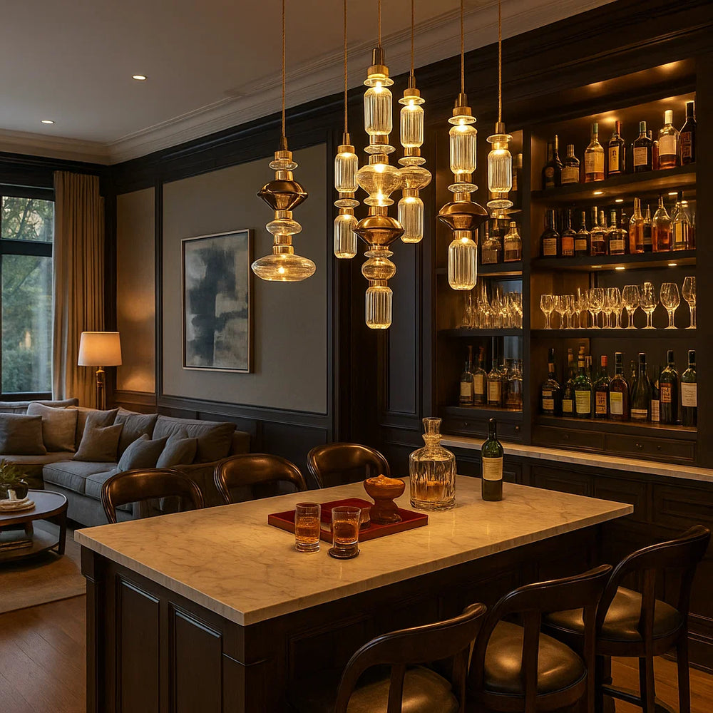 LATHE Glass Pendant Light for Kitchen Island2