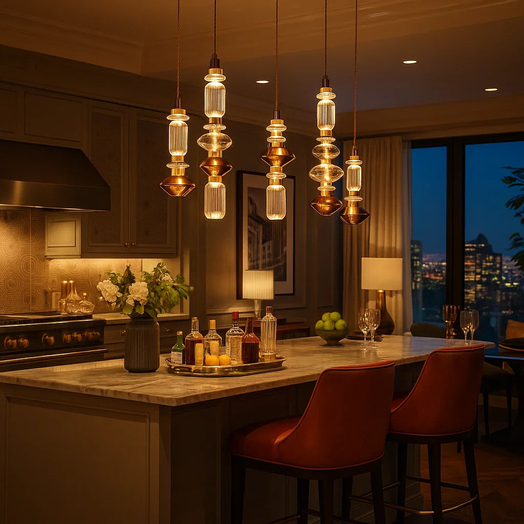 LATHE Glass Pendant Light for Kitchen Island3
