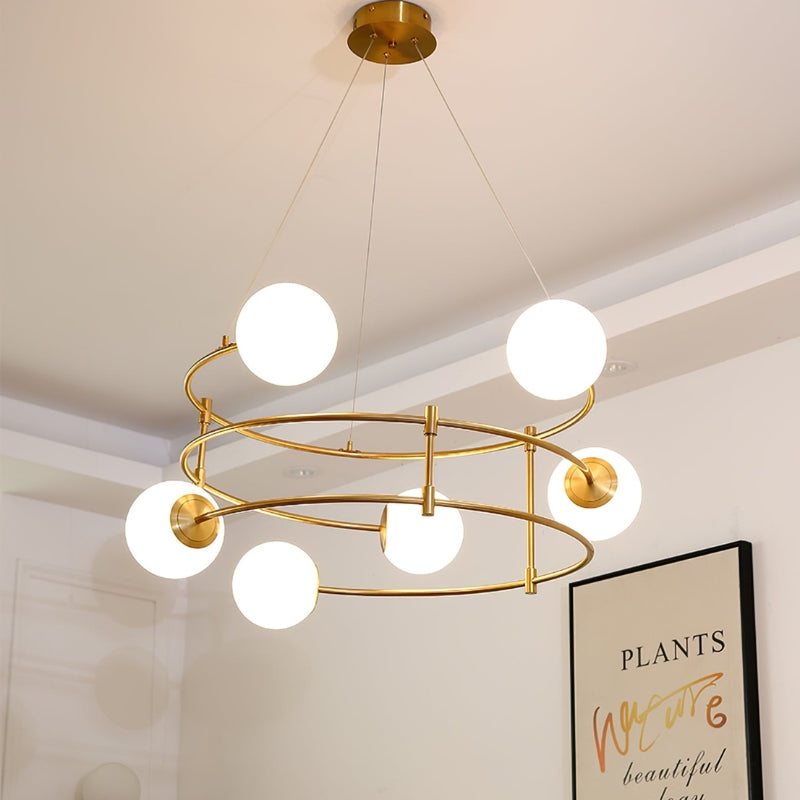 LETTIE Adjustable Black and Gold Chandelier Lighting Fixture